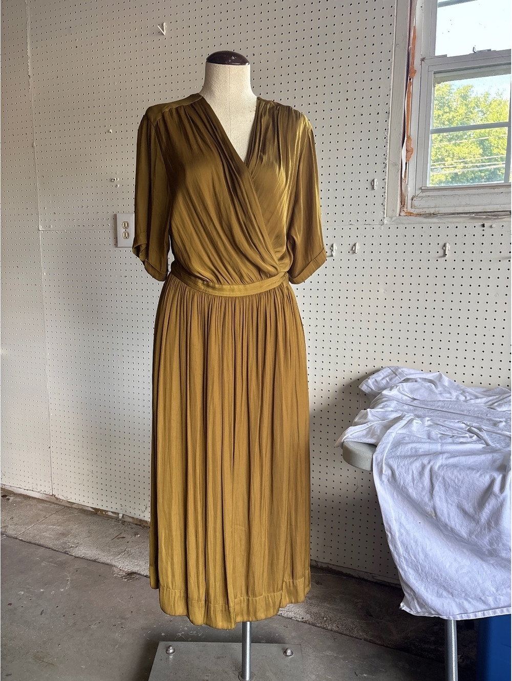 Scotch & Soda Maison Scotch Clubhouse Royals Olive Green Midi Dress